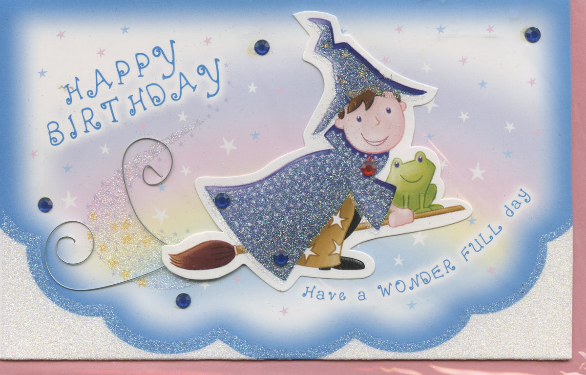 Happy Birthday- Boy - Card and envelope - Wizard 2