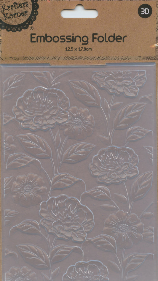 Embossing Folder - Flowers and Leaves #2 - One Folder