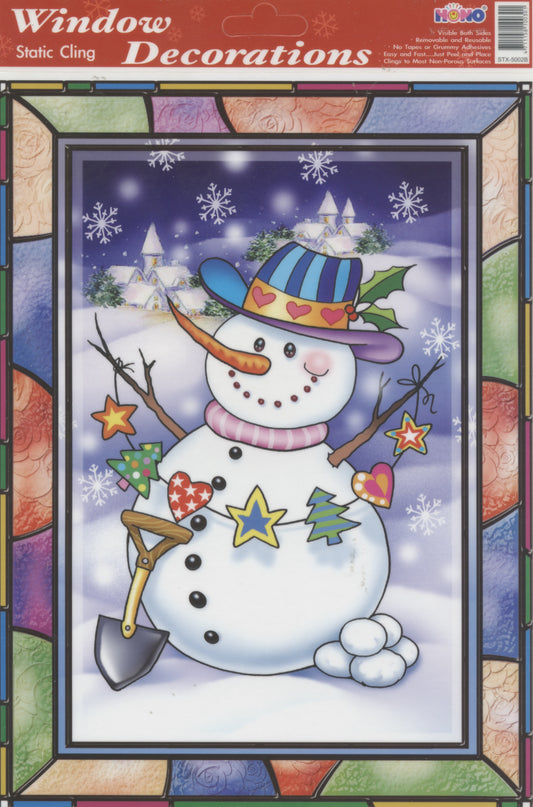 Christmas Scene Window Decoration - Static cling - Snowman
