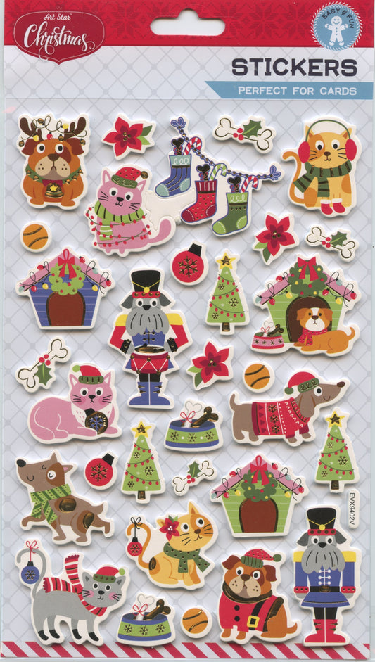 Art Star Christmas Stickers Novelty Pet Assorted 31pk