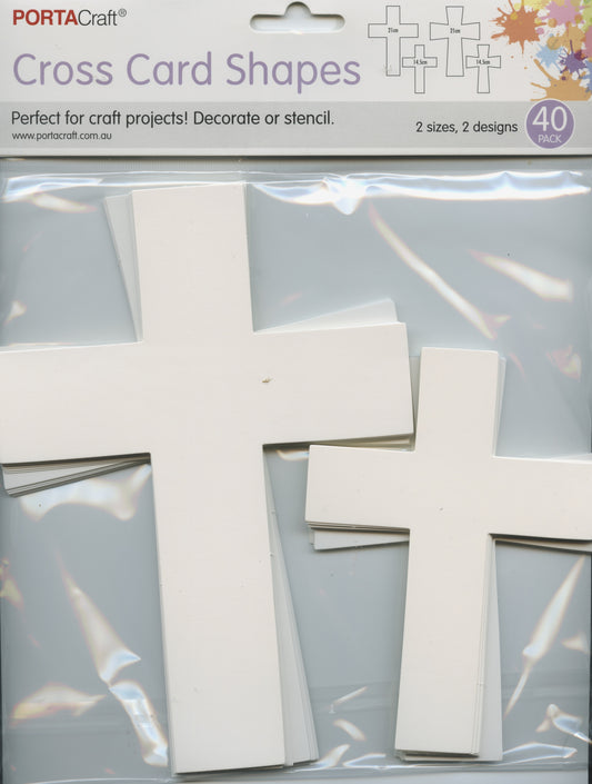 Cross Card Shapes - 2 Sizes/2 Designs - 40pk