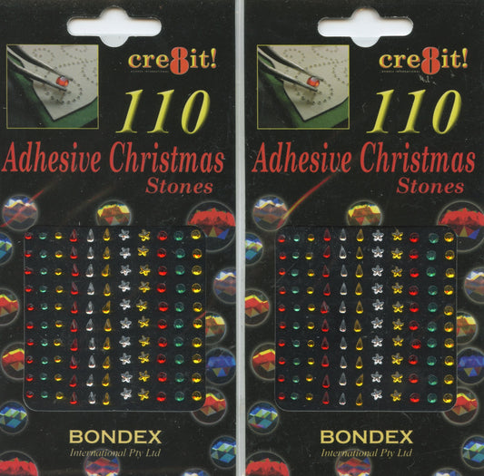 Christmas Adhesive Rhinestones 110 pack x 2