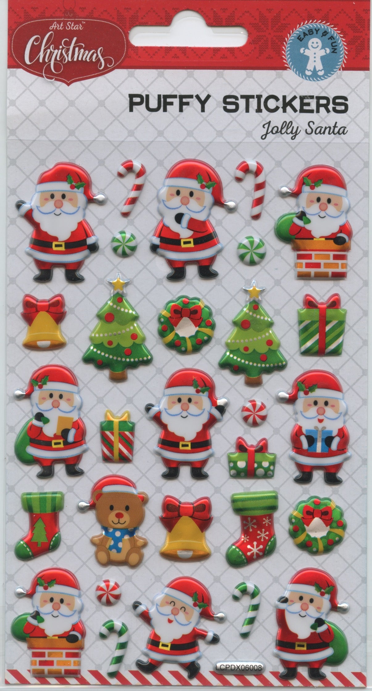 Art Star Jolly Santa Puffy Stickers - 29 pk