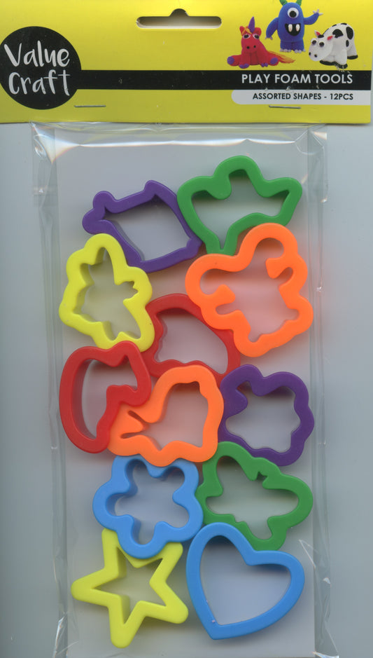 Play Foam/Dough Tools - Assorted Shapes - 12 pieces