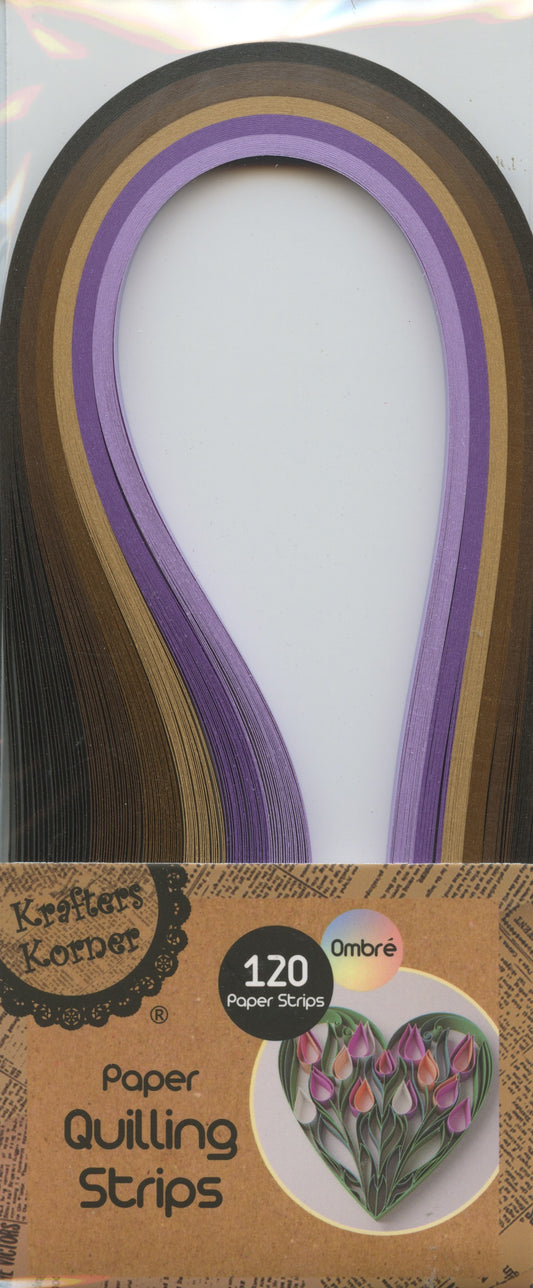 Paper Quilling Strips - Brown/Purple Tones - 6 Shades - 120 strips