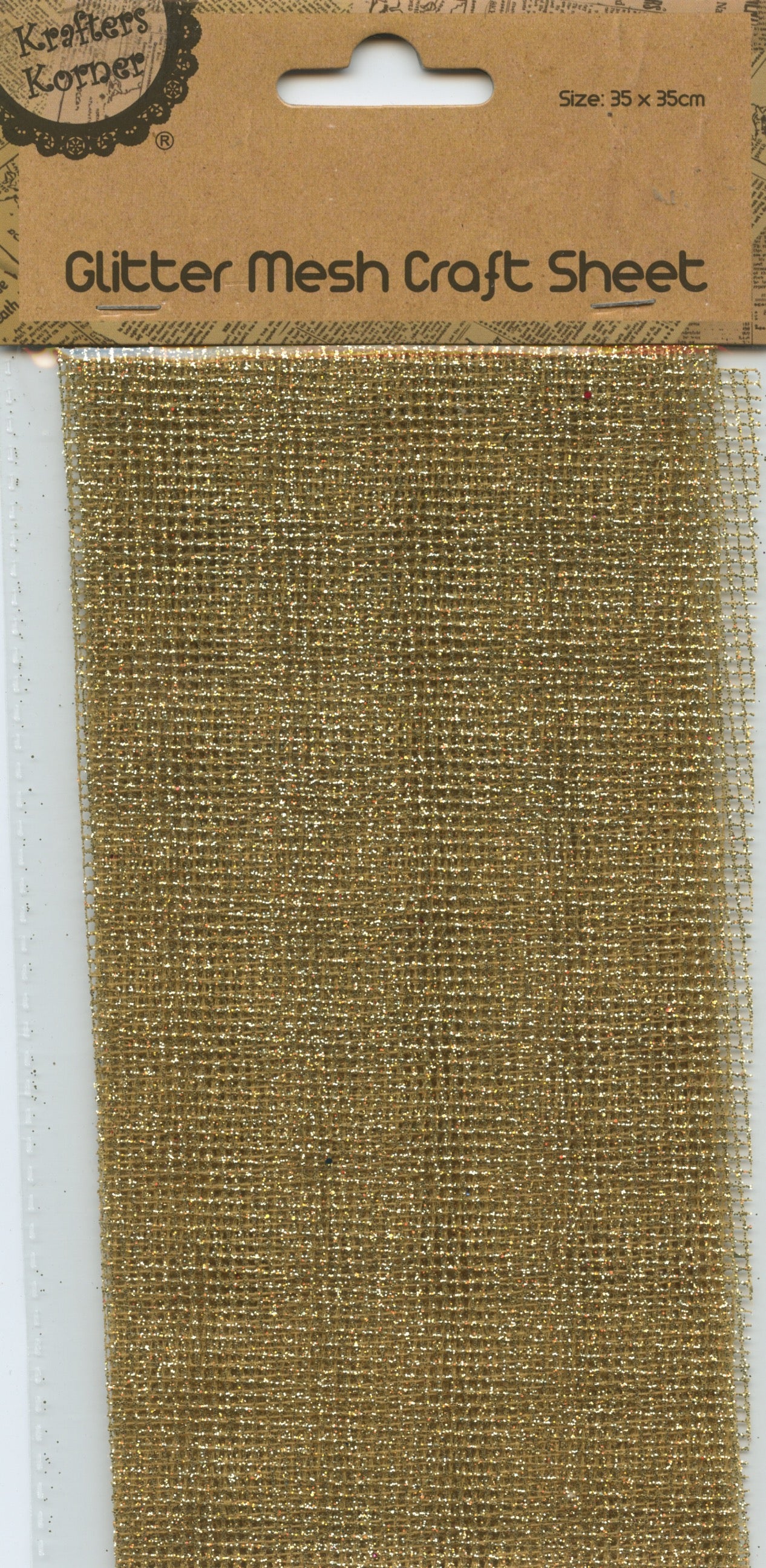 Glitter Mesh Craft Sheet 35cm x 35cm - Gold