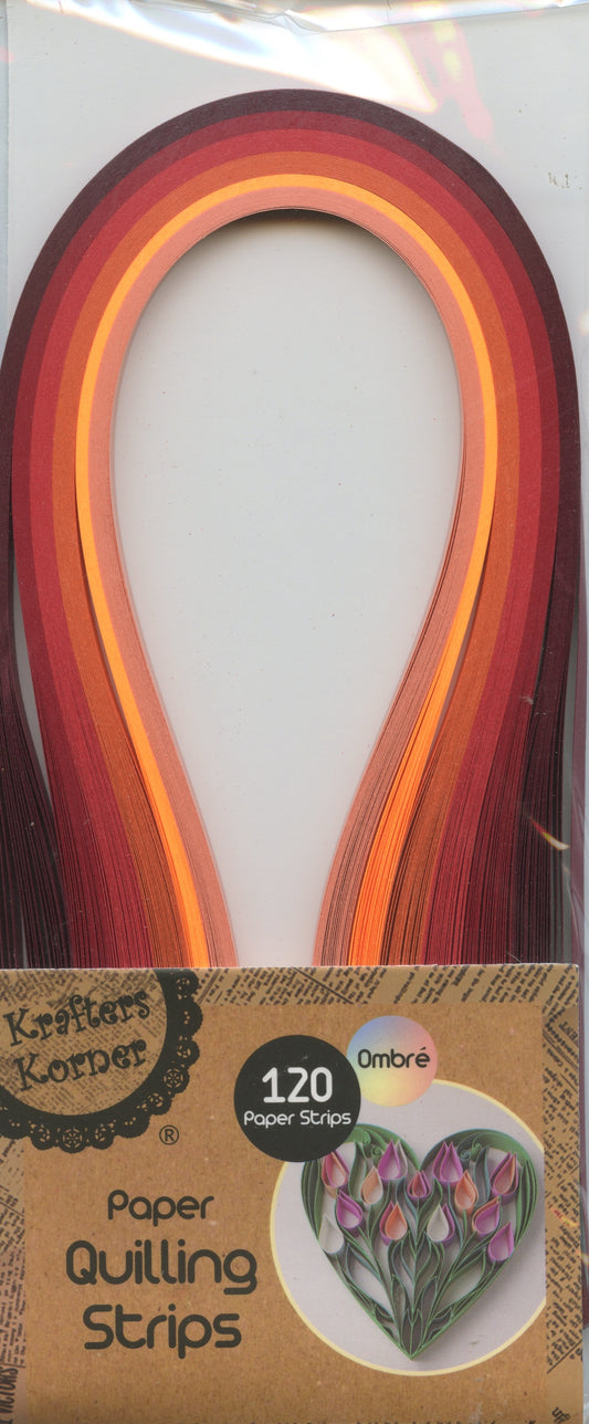 Paper Quilling Strips - Red/Orange Tones - 6 Shades - 120 strips
