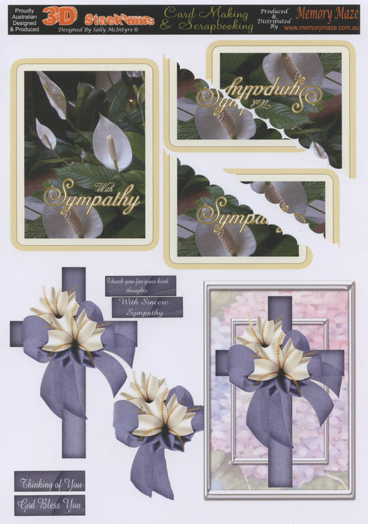 3D Cuttables Card Toppers - Sympathy Design #2 - 1 Sheet