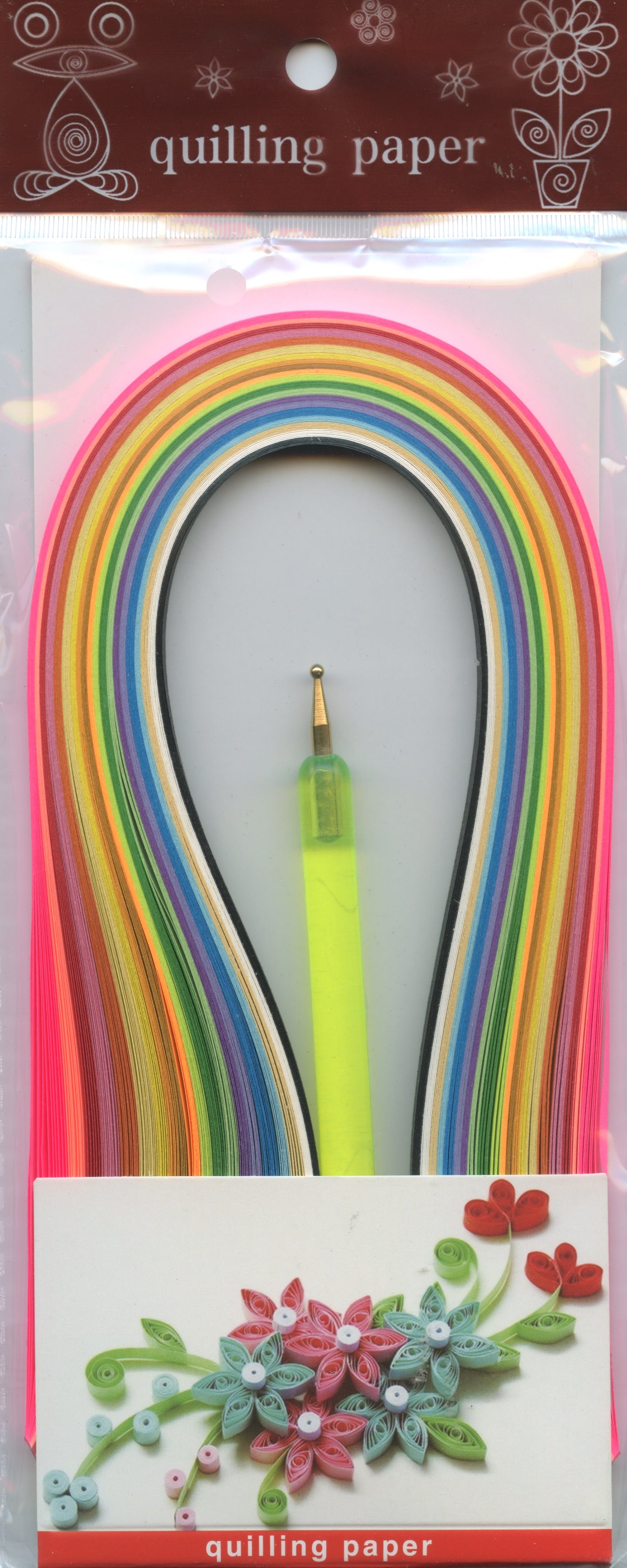 Paper Quilling Strips with Rolling Tool - Assorted Colours - 170 strips