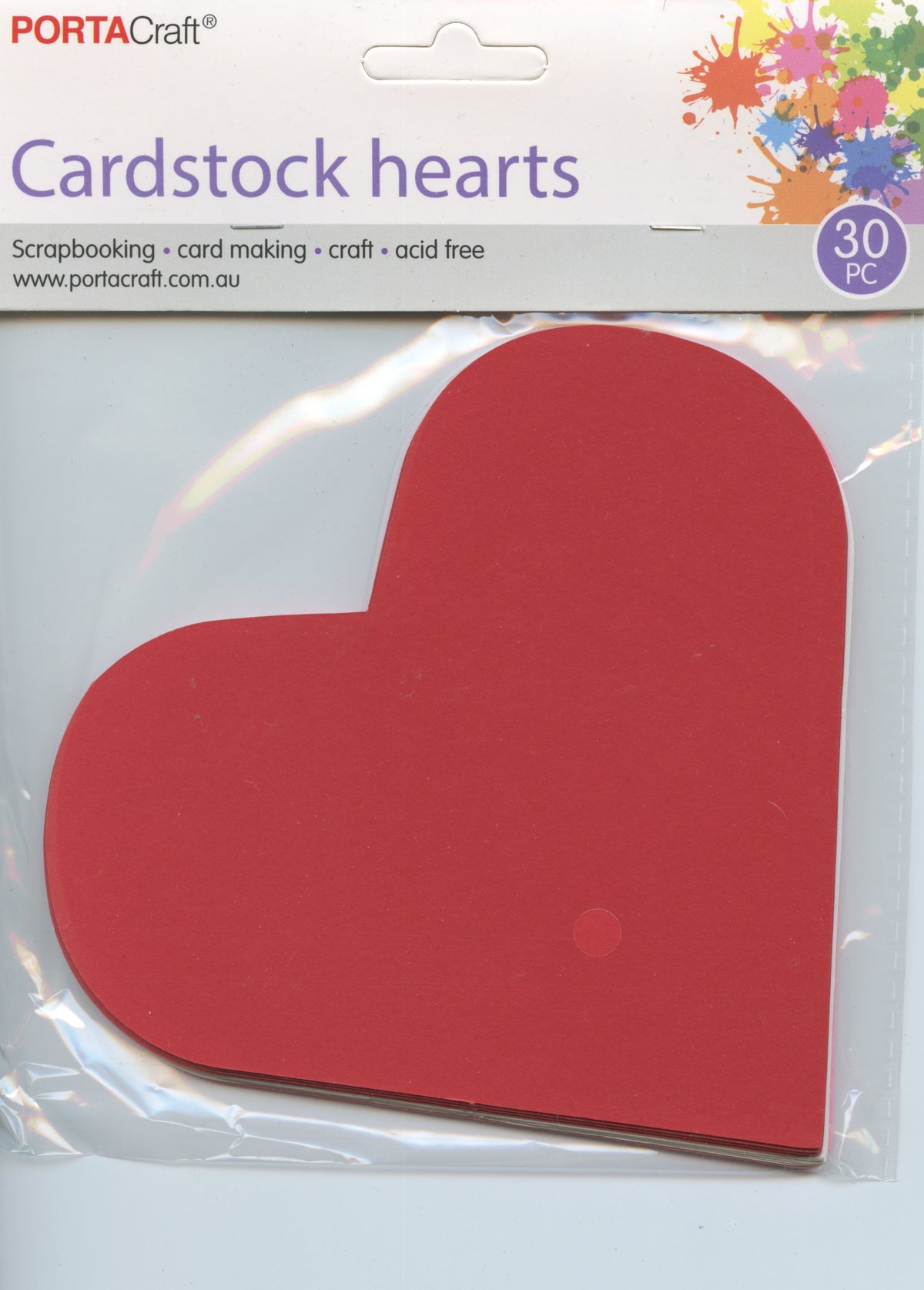 Shaped Cardstock - Hearts - 30 pack 180mm