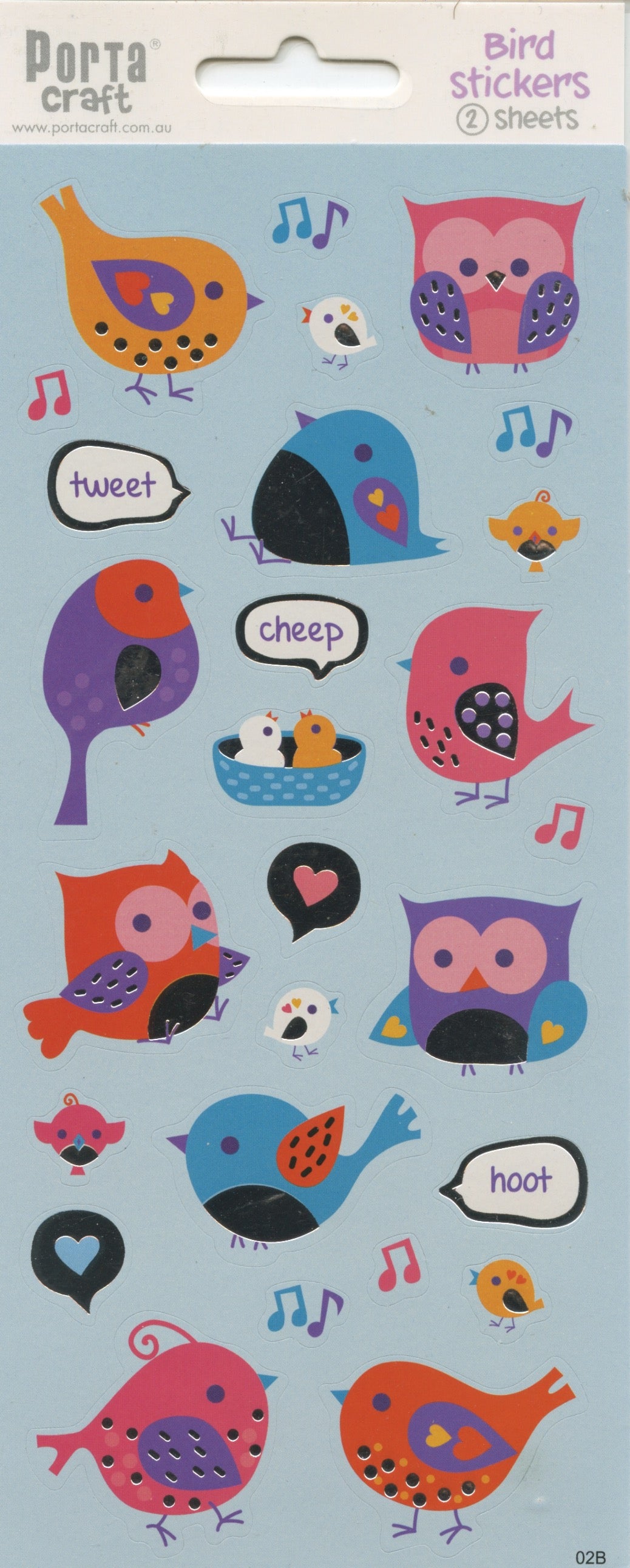 Cute Bird Stickers - 2 Sheets