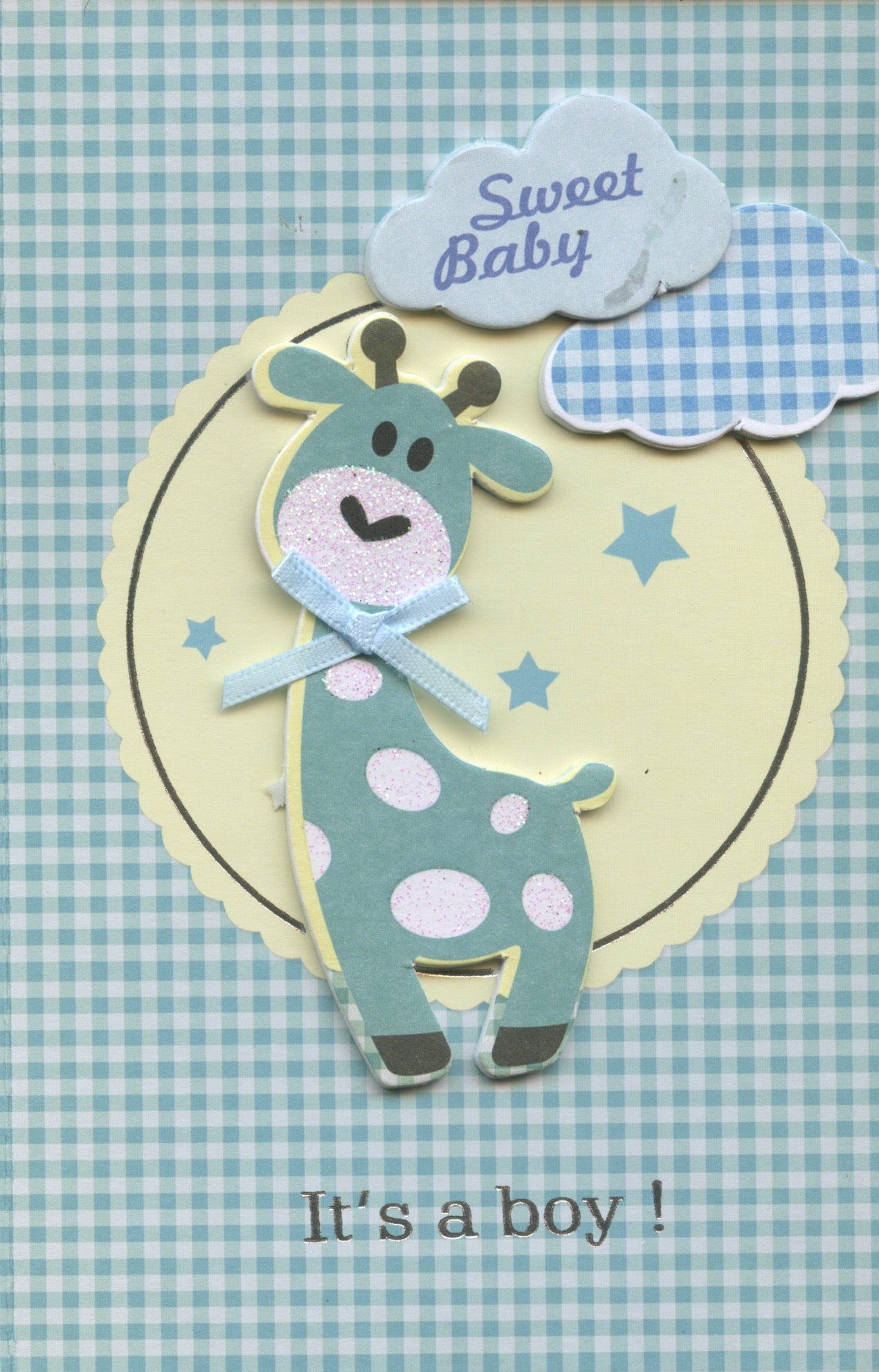 It's a Boy! - Handmade Card and envelope -Blue