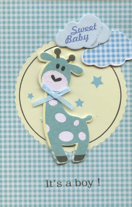 It's a Boy! - Handmade Card and envelope -Blue