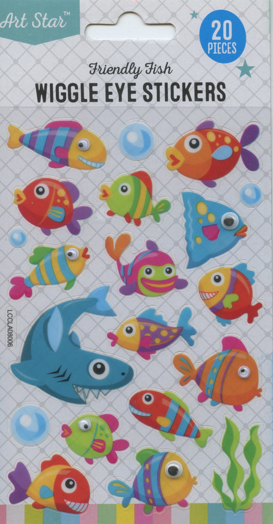 Wiggle Eye Stickers - Friendly Fish - 20 pieces