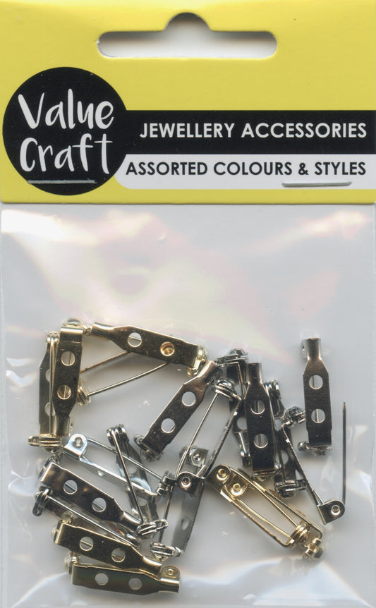 Jewellery Brooch Back - Small - Silver/Gold - 20 pcs