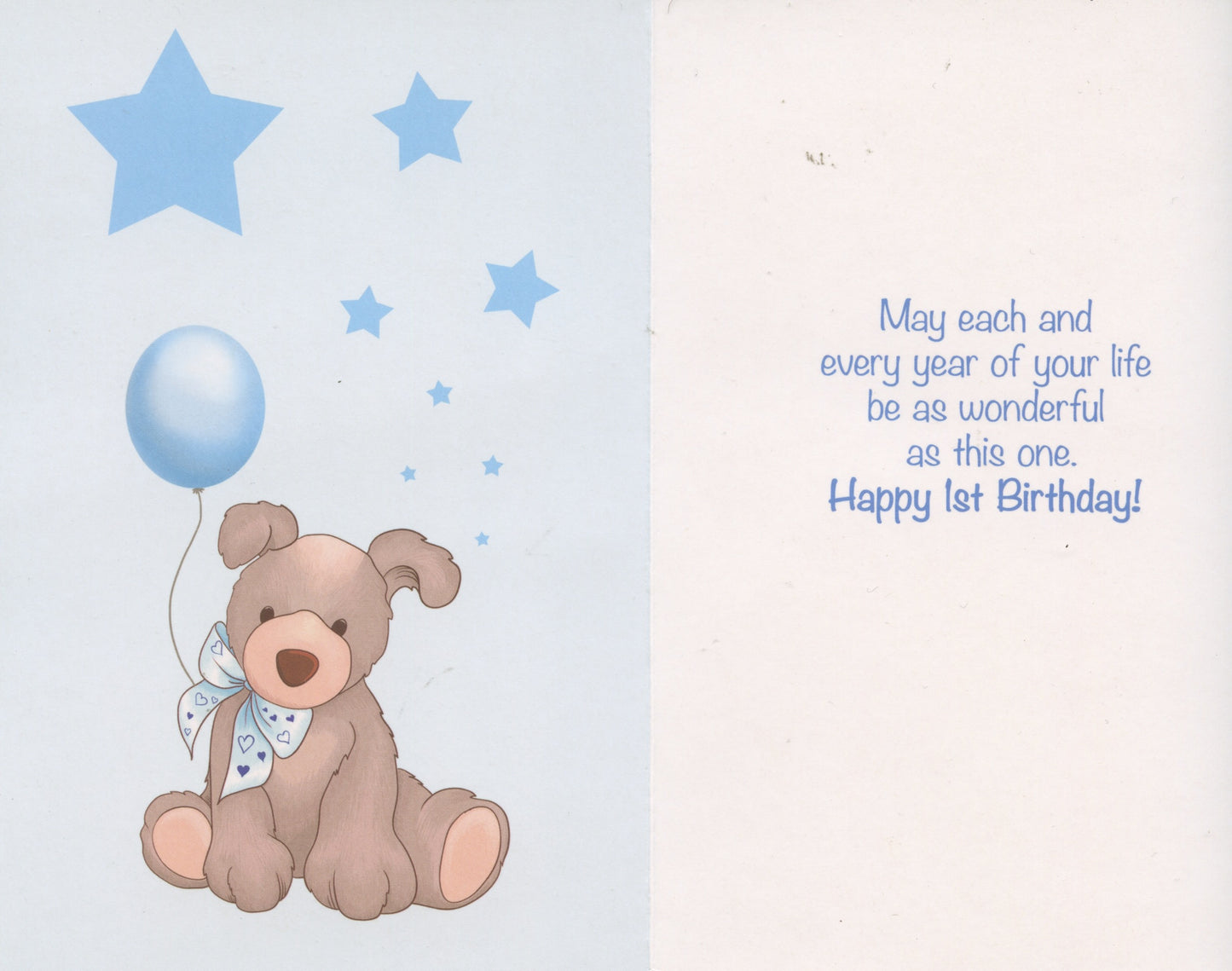 Happy 1st Birthday - Boy - Card and envelope