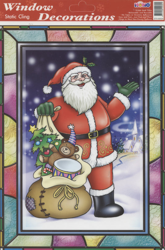 Christmas Scene Window Decoration - Static cling - Santa