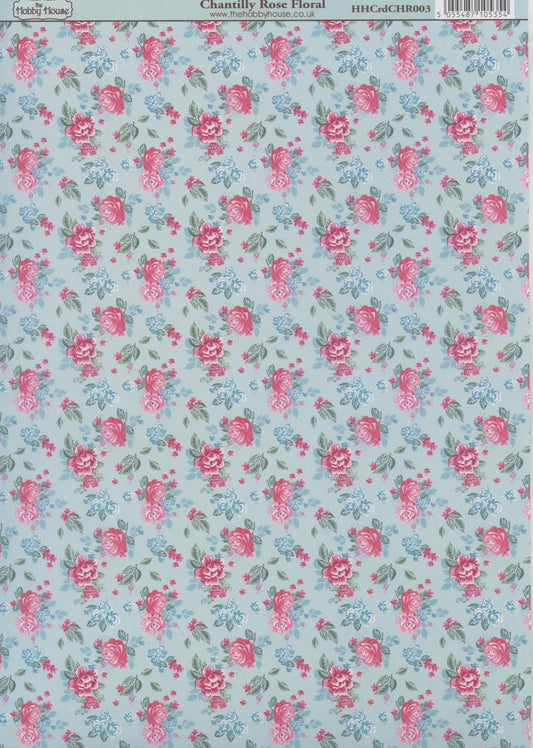 Hobby House Paper - Chantilly Rose Floral - 29.8x21cm