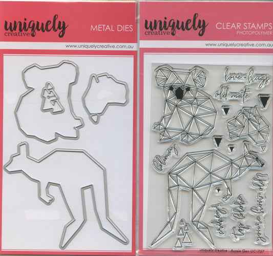 Metal Dies - Aussie Geo Die and Clear Stamp Set