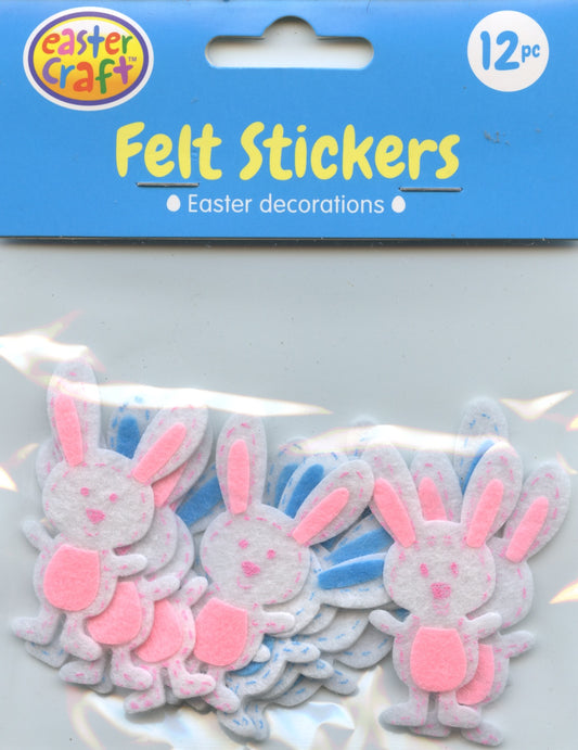 Easter Felt Stickers - Rabbits - 12pk