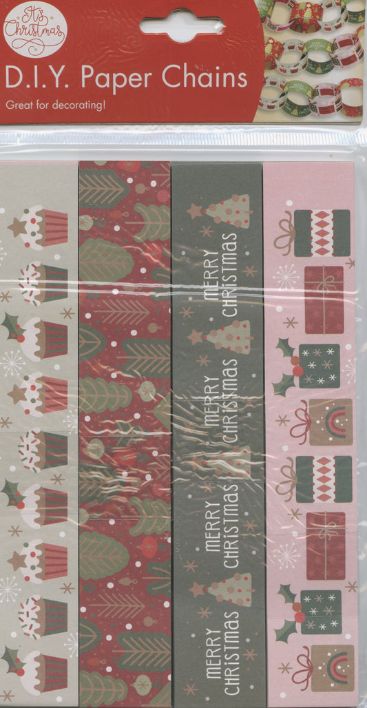 DIY Paper Chains - Cupcakes/Holly/Trees/Presents - 1 pack