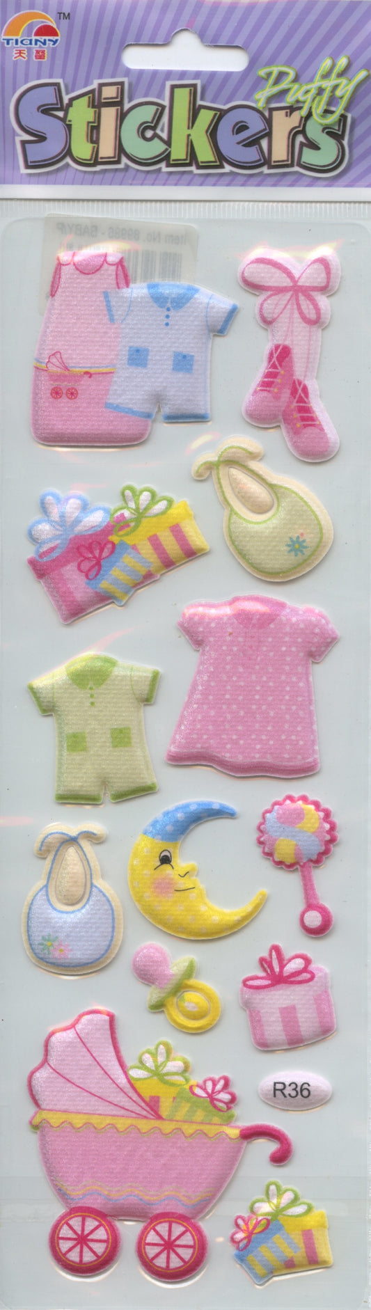 Puffy Baby Girl Stickers - 13 pack