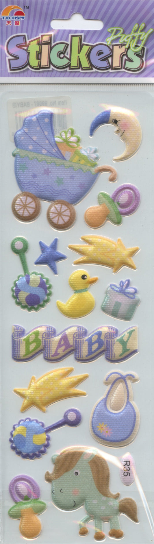 Puffy Baby Boy Stickers - 14 pack