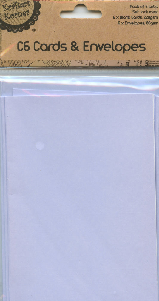 C6 Cards and Envelopes - Dusty Blue - 6 sets
