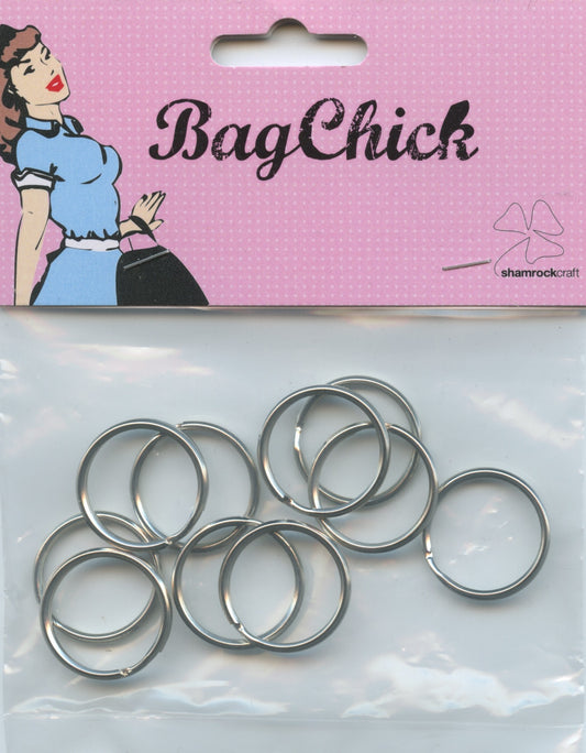 Silver Split Rings - 20mm - 10 pack