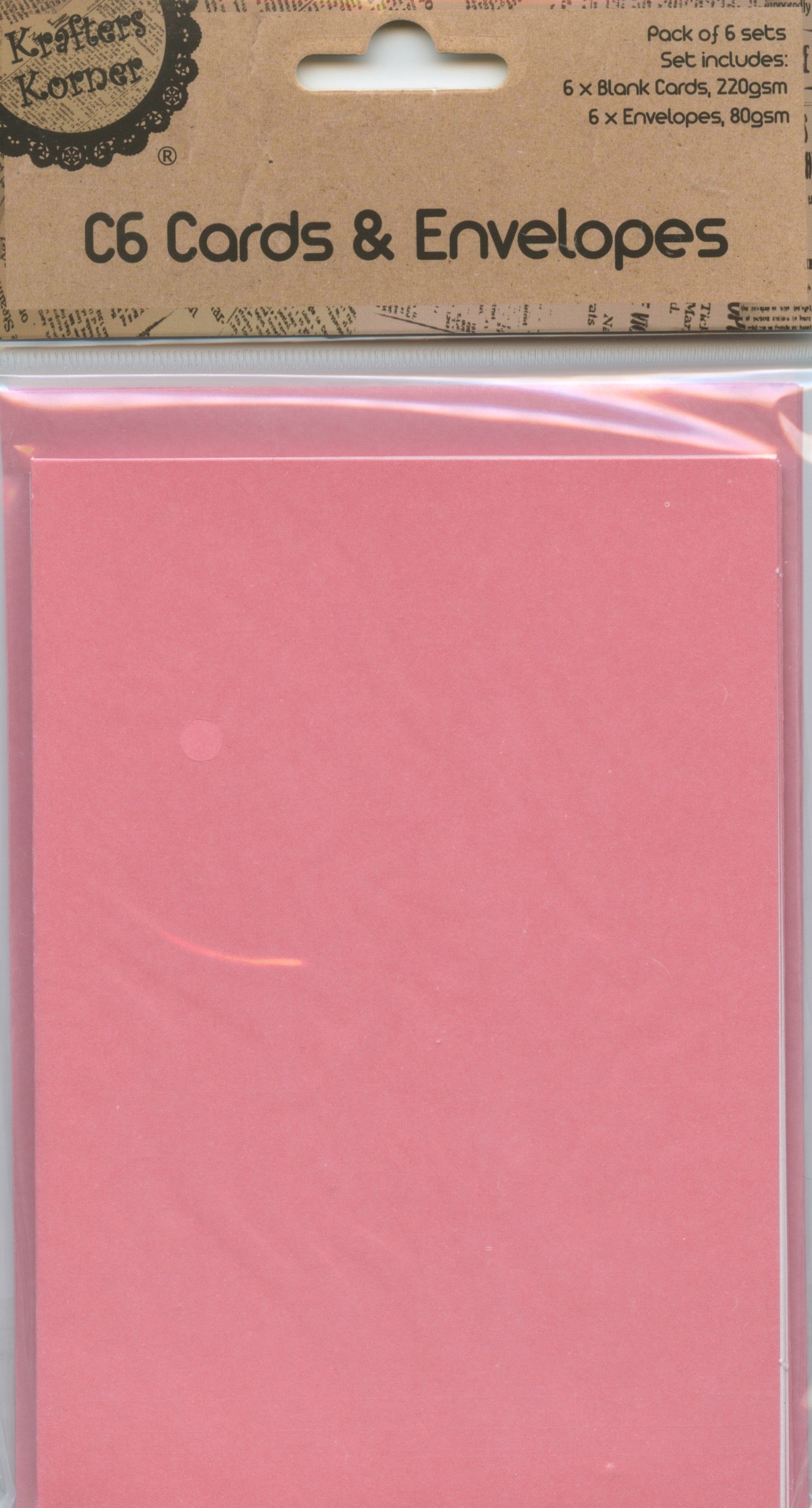 C6 Cards and Envelopes - Blush Pink - 6 sets