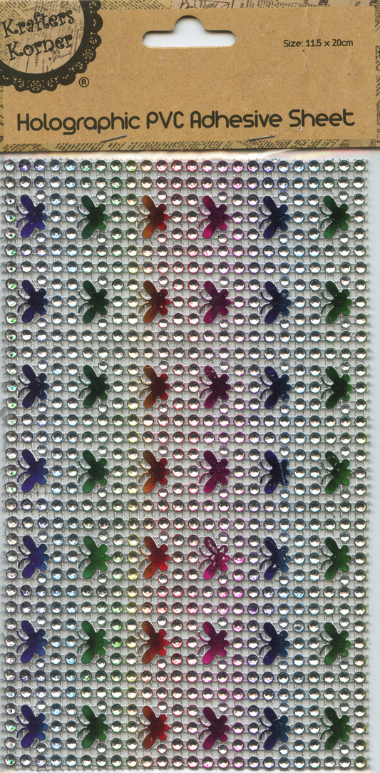 Holographic PVC Adhesive Sheet - Butterflies - One Sheet