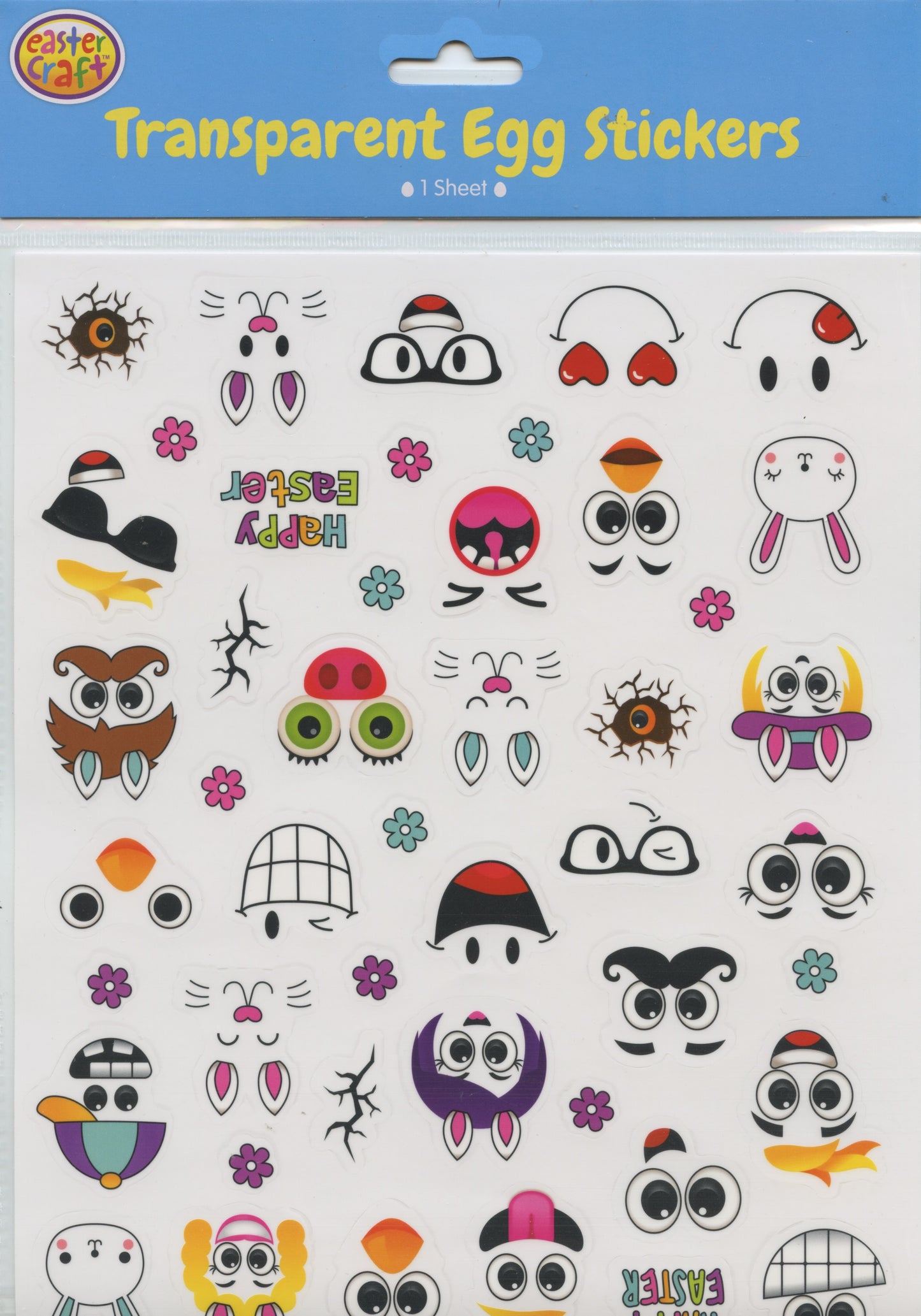 Transparent Egg Stickers  - Craft Stickers 1 sheet