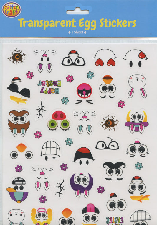 Transparent Egg Stickers  - Craft Stickers 1 sheet