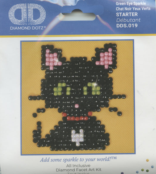 DIY Diamond Art Kit - Black Cat/Green Eyes