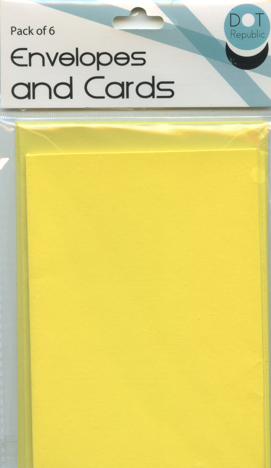 Envelopes and Cards C6 - Pack of 12 (6 of each)- Yellow