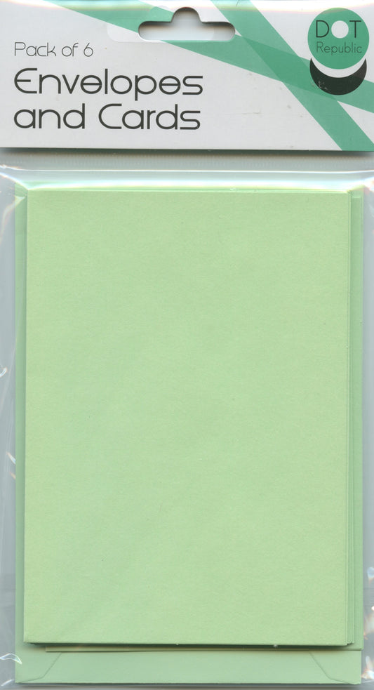 Envelopes and Cards C6 - Pack of 12 (6 of each)- Green