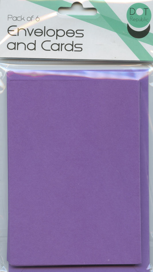 Envelopes and Cards C6 - Pack of 12 (6 of each)- Purple