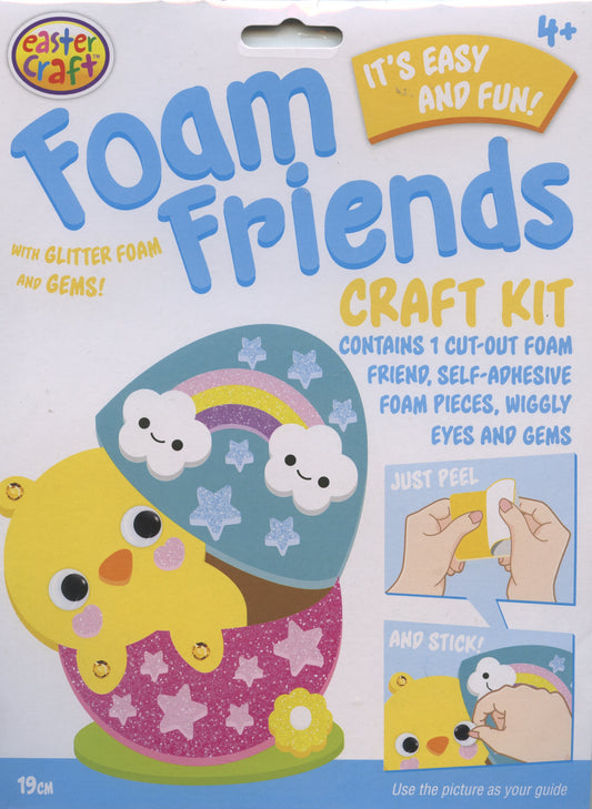 Foam Friends Craft Kit - Just Peel and Stick - Easter Chick in Egg - Makes 1