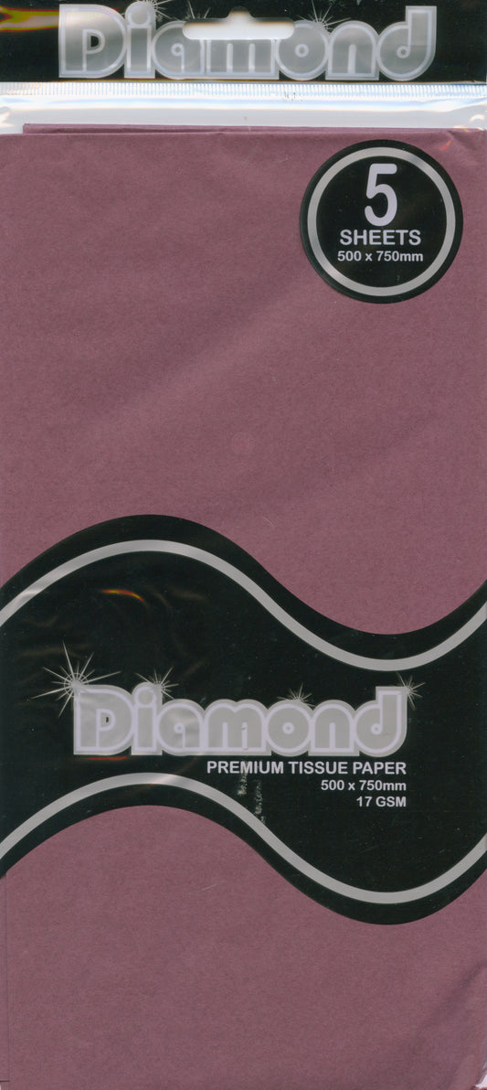 Premium Tissue Paper - Aubergine - 5 Pack - 750mm x 500mm