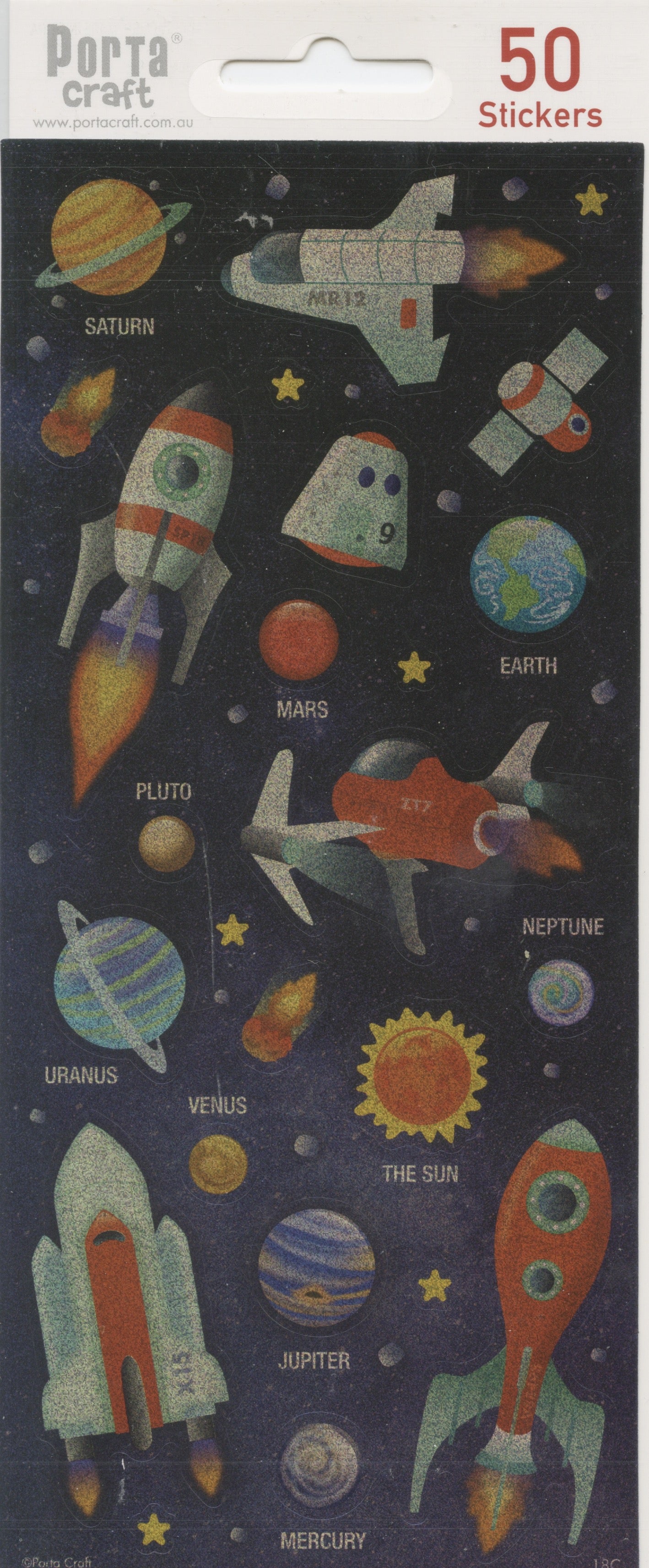 Spaceship and Planet Stickers - 50 Stickers