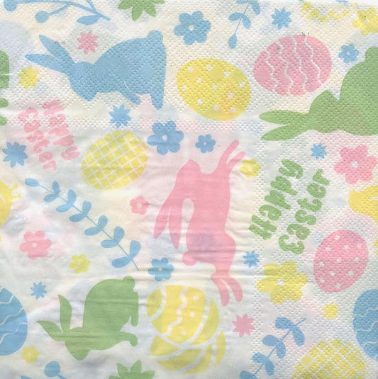 Napkins - Easter Bunny and eggs pattern - 16 pack