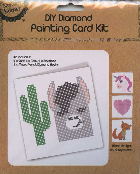 DIY Diamond Painting Card Kit - 15x15cm - Llama & Cactus