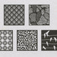 Art Deco Stencil Set - Set #2 - 5 sheets - 15x15cm