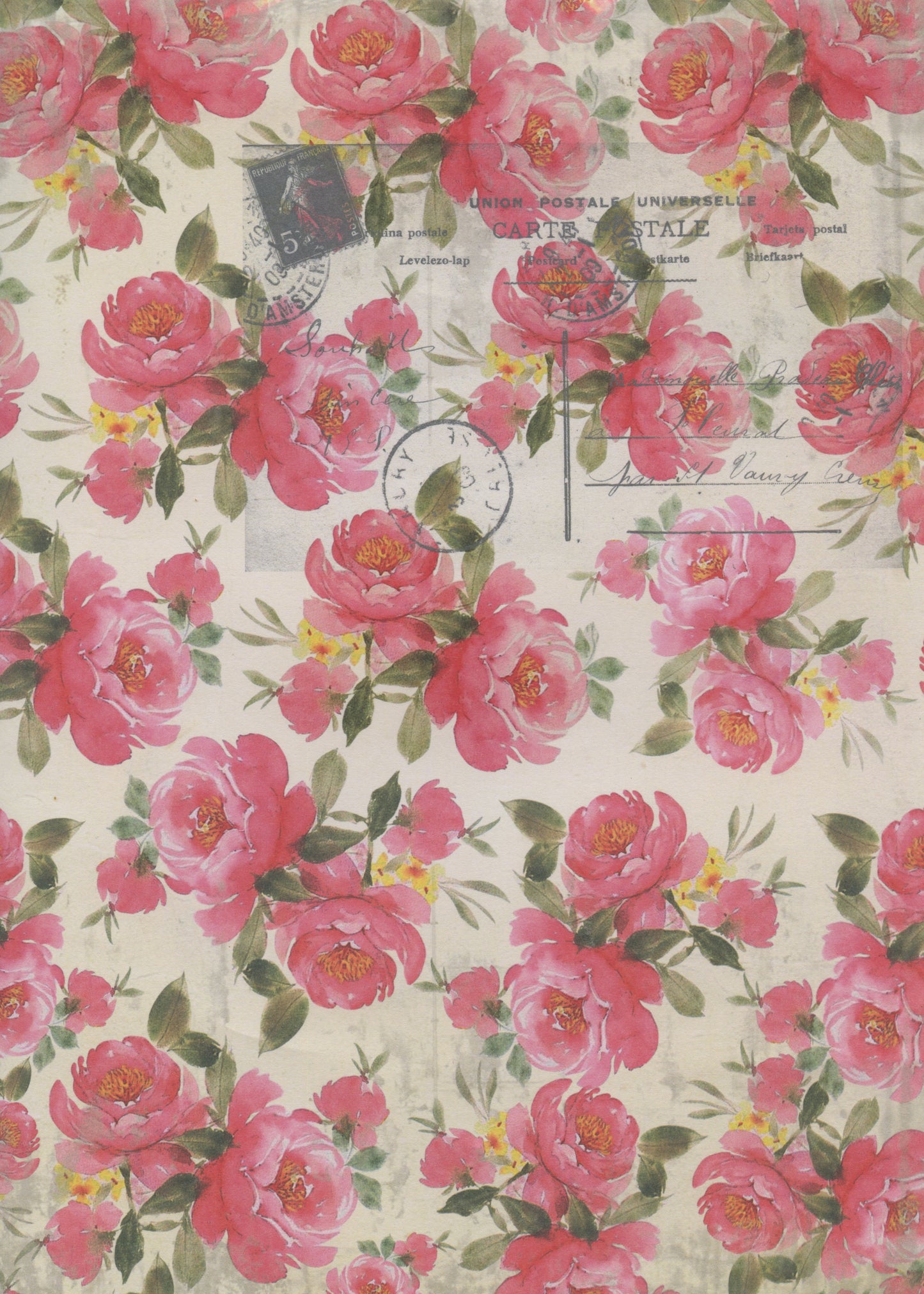 Decoupage Paper - Pink Tone flowers - A4 - 2 Sheets