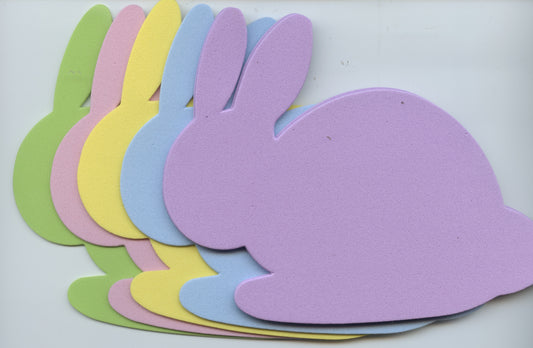 Foam Easter Bunny - 5 colours - 10 pk