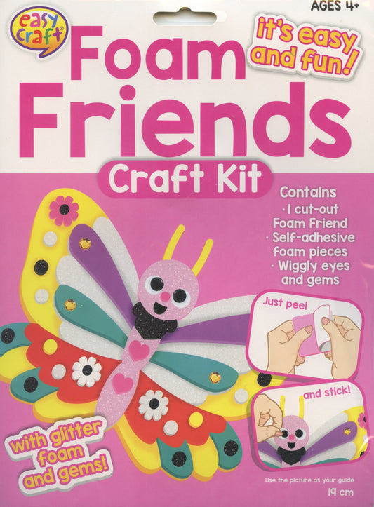 Foam Friends Craft Kit - Just Peel and Stick - Butterfly #2 - Makes 1