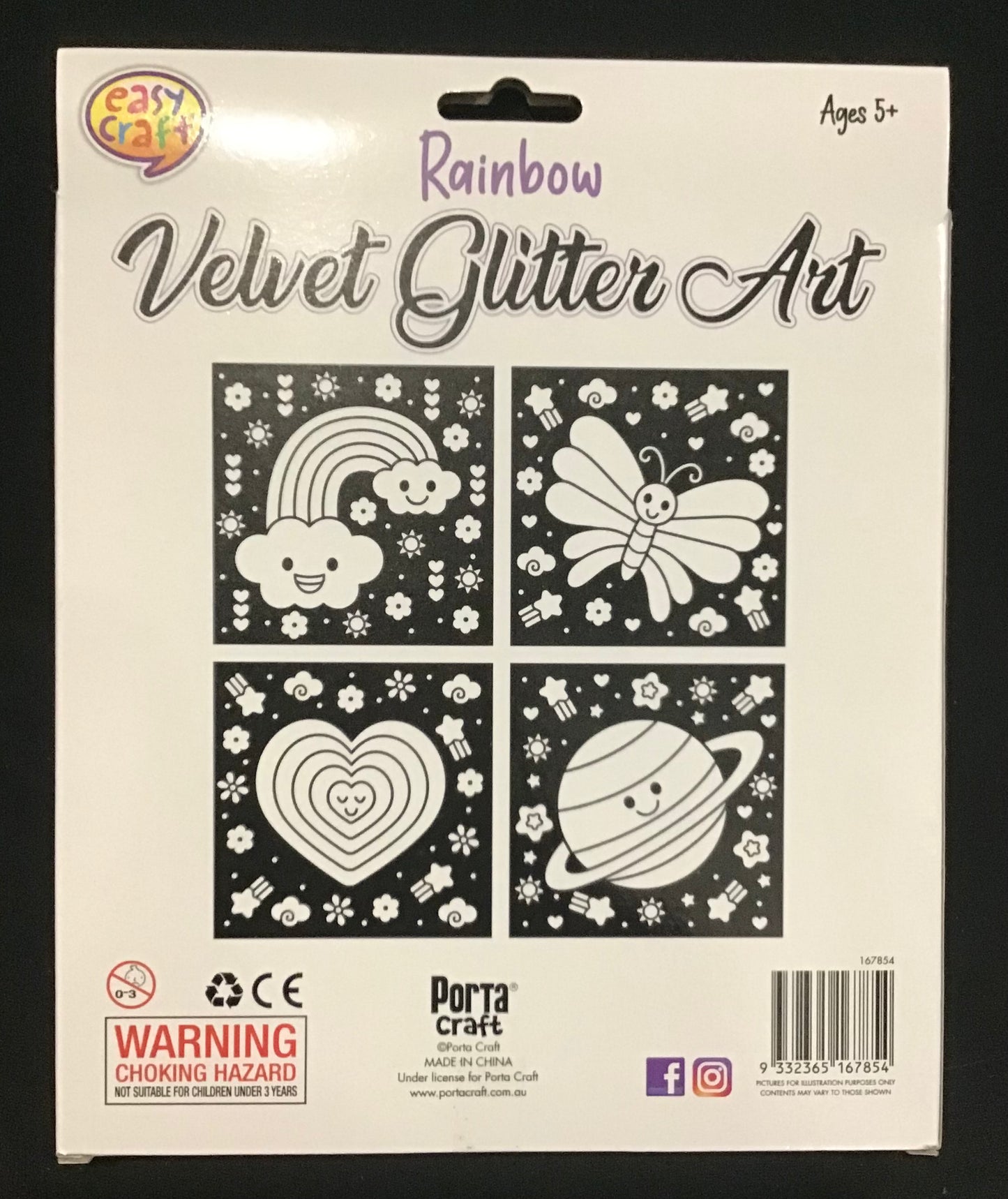 Velvet Glitter Art - Rainbow - 4 pack