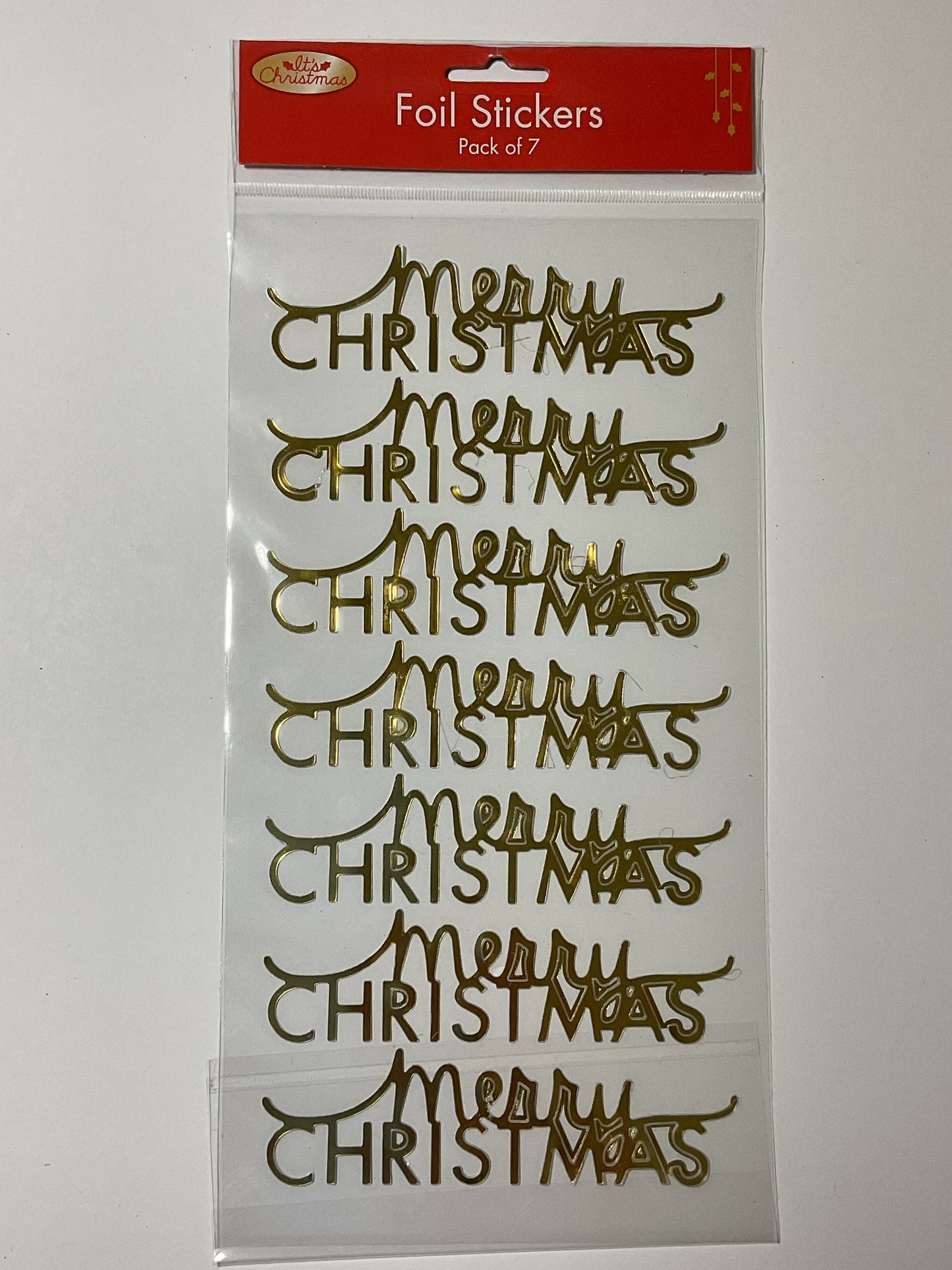 Foil Stickers - Pk 7 - Merry Christmas