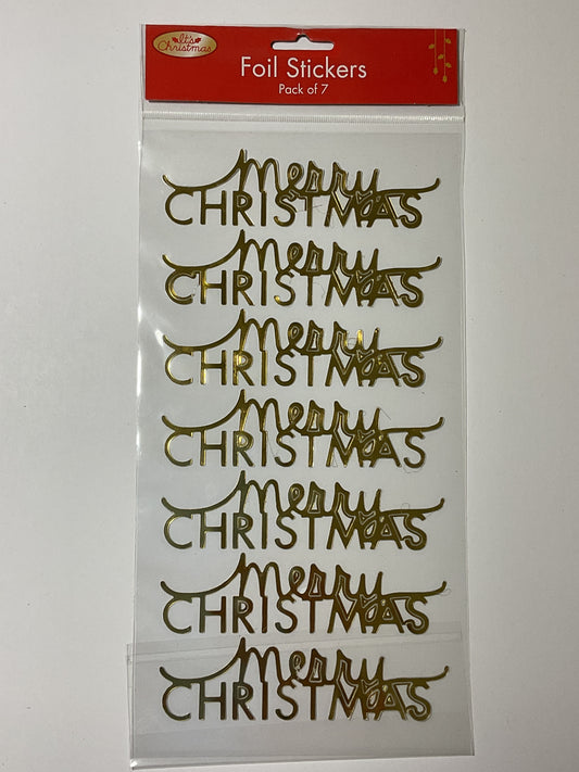Foil Stickers - Pk 7 - Merry Christmas