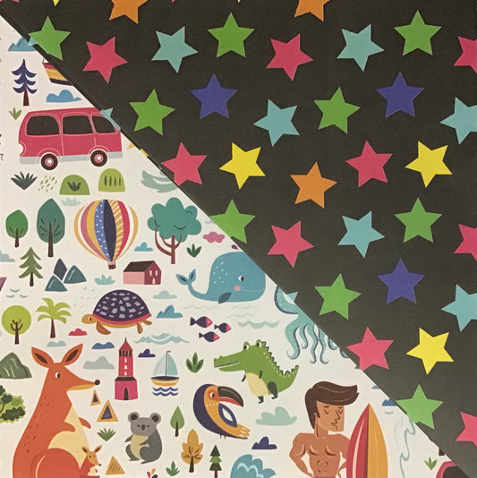 Koala Collection Wrap D/S - 2x G’day Mate/Stars - 69x49cm